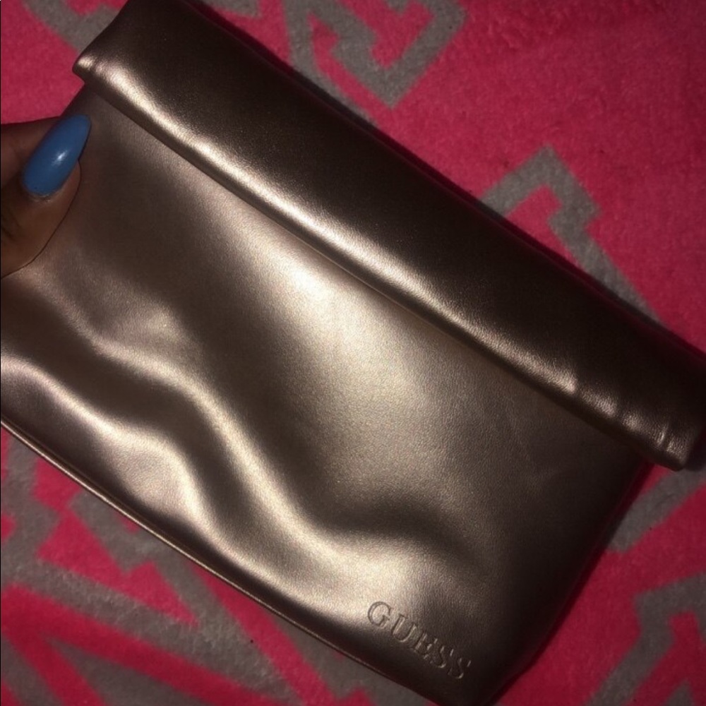 Gold guess purse